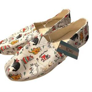 Toms Christmas Cats Shoes 7 Holiday Festive